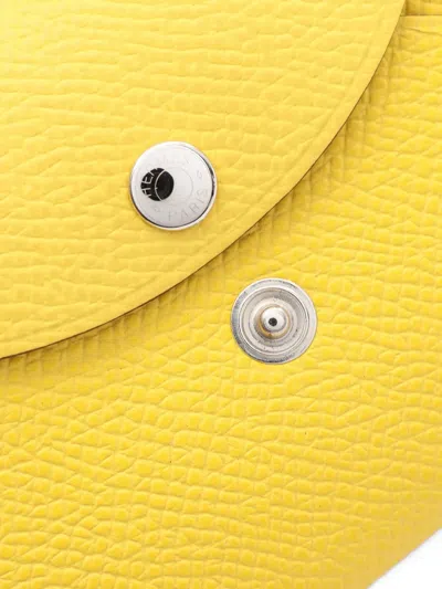 Pre-owned Hermes 2022 Calviduo Coin Purse In Yellow