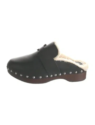 Pre-owned Hermes 2022 Calya Mules In Black