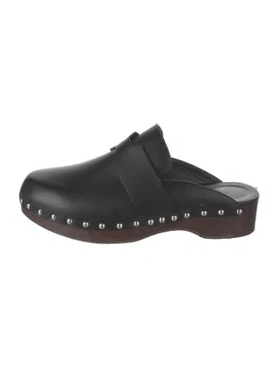Pre-owned Hermes 2022 Calya Mules In Black