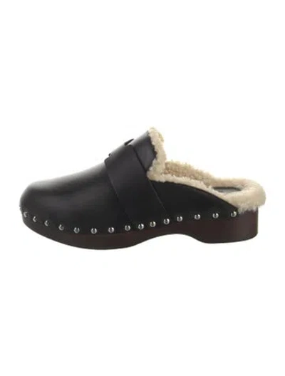 Pre-owned Hermes 2022 Calya Mules In Black