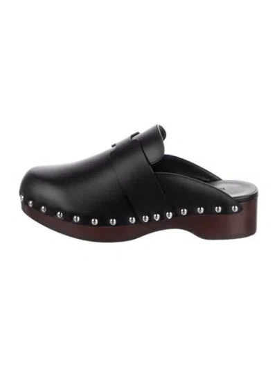 Pre-owned Hermes 2022 Calya Mules In Black
