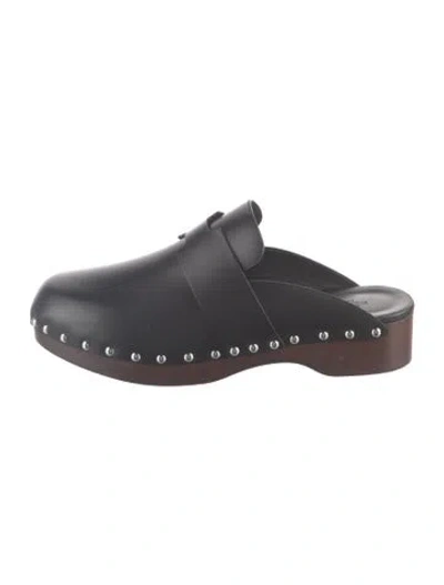 Pre-owned Hermes 2022 Calya Mules In Black