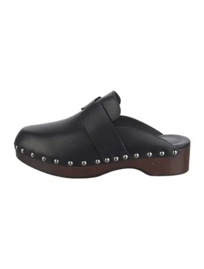 Pre-owned Hermes 2022 Calya Mules In Black