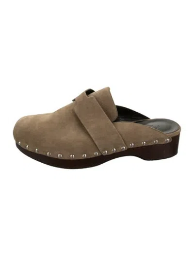 Pre-owned Hermes 2022 Calya Mules In Neutrals