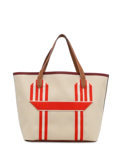 Pre-owned Hermes 2022 Canvas Pursangle Tote Bag In Brown