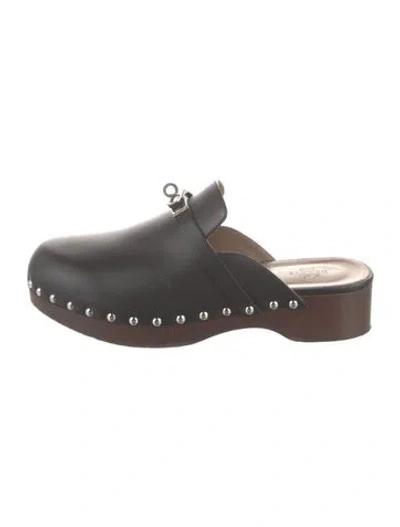 Pre-owned Hermes 2022 Carlotta Mules In Black
