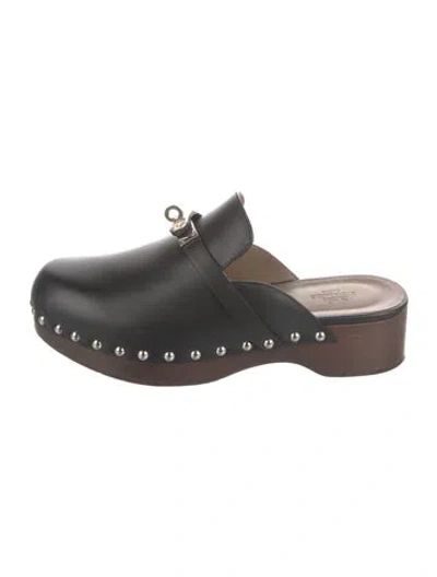 Pre-owned Hermes 2022 Carlotta Mules In Black