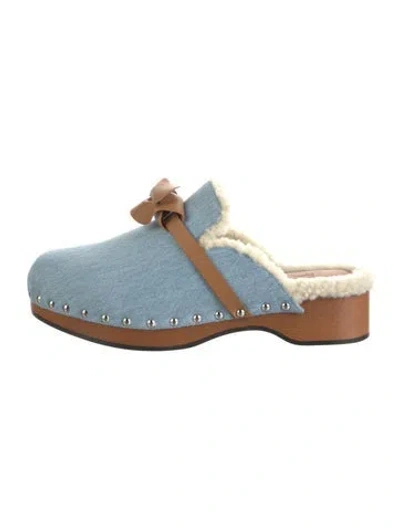Pre-owned Hermes 2022 Carlotta Mules In Blue