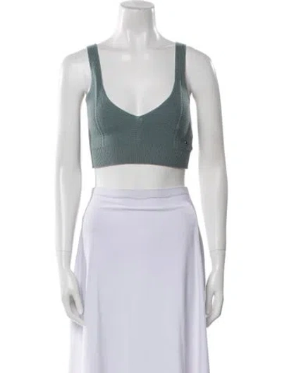 Pre-owned Hermes 2022 Cashmere Crop Top In Blue
