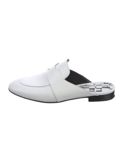 Pre-owned Hermes 2022 Catena Op'h Mules In White