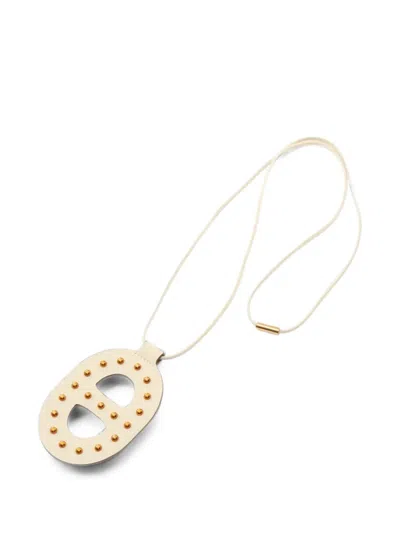 Pre-owned Hermes 2022 Chaine Dunkle Gm Studs Necklace In Neutral