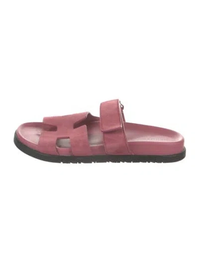 Pre-owned Hermes 2022 Chypre Slides In Purple