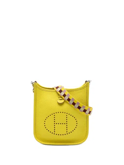 Pre-owned Hermes 2022 Clemence Amazone Evelyne 16 Crossbody Bag In Yellow