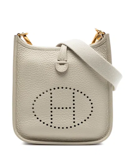 Pre-owned Hermes 2022 Clemence Evelyne I Tpm 16 Crossbody Bag In Gray