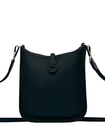Pre-owned Hermes 2022 Clemence Evelyne Tpm Crossbody Bag In Black
