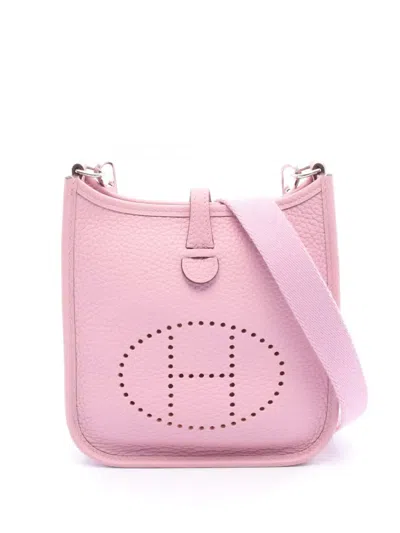 Pre-owned Hermes 2022 Clemence Evelyne Tpm Crossbody Bag In Pink