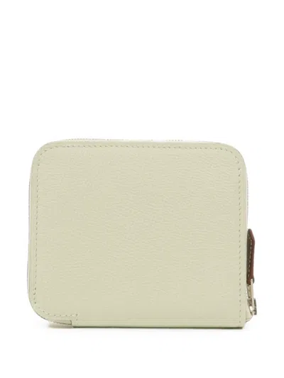 Pre-owned Hermes 2022 Compact Wallet In Green