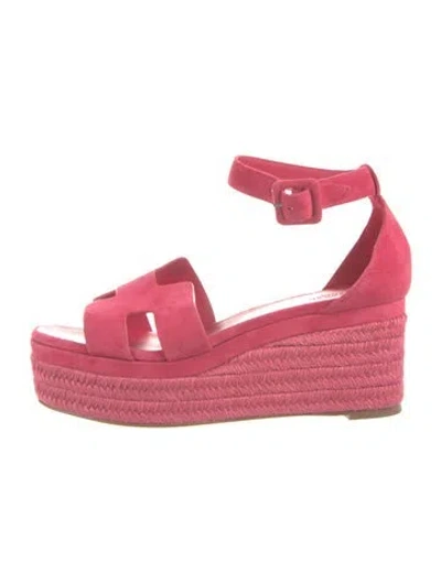 Pre-owned Hermes 2022 Elda Espadrilles In Pink