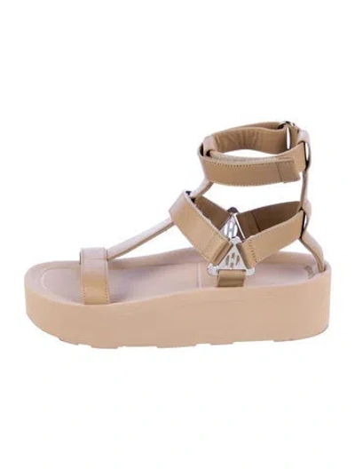 Pre-owned Hermes 2022 Enid Gladiator Sandals In Neutral