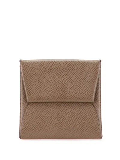 Pre-owned Hermes 2022 Epsom Bastia Coin Pouch In Brown