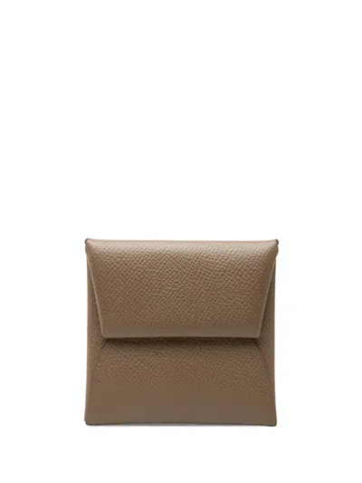 Pre-owned Hermes 2022 Epsom Bastia Purse Coin Pouch In Brown