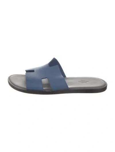 Pre-owned Hermes 2022 Epsom Izmir Slides In Blue