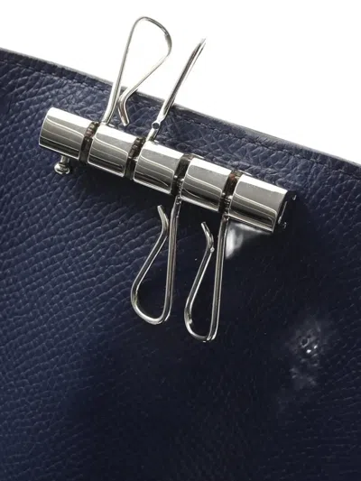 Pre-owned Hermes 2022 Epsome Bearn Wallet Key Holder In Blue