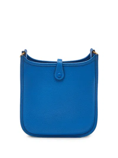 Pre-owned Hermes 2022 Evelyne Leather Cross-body Bag In Blue