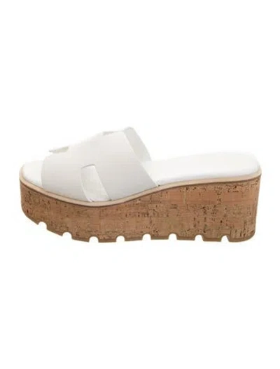 Pre-owned Hermes 2022 Eze 30 Slides In White