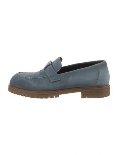 Pre-owned Hermes 2022 Faubourg Loafers In Blue