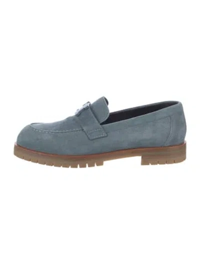 Pre-owned Hermes 2022 Faubourg Loafers In Blue