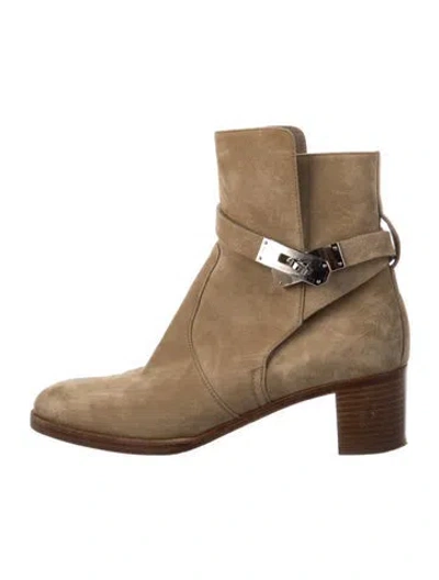 Pre-owned Hermes 2022 Frenchie 50 Boots In Neutral