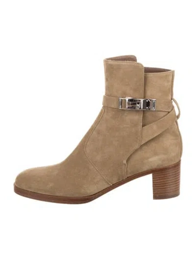 Pre-owned Hermes 2022 Frenchie 50 Boots In Neutral