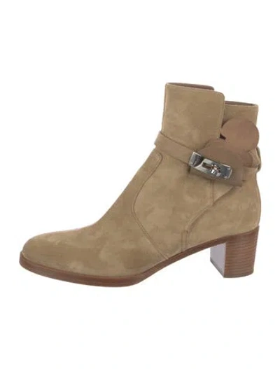 Pre-owned Hermes 2022 Frenchie 50 Boots In Neutral