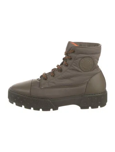 Pre-owned Hermes 2022 Fresh Lace-up Boots In Green