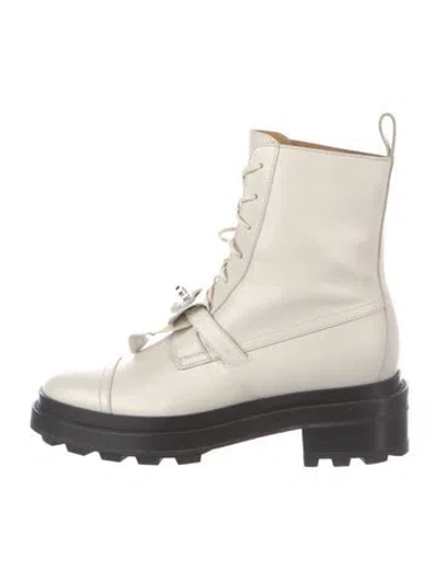 Pre-owned Hermes 2022 Funk Combat Boots In White