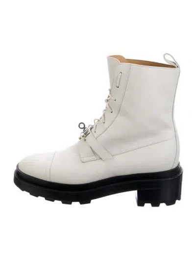 Pre-owned Hermes 2022 Funk Combat Boots In White