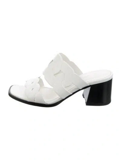 Pre-owned Hermes 2022 Gaby 60 Slides In White