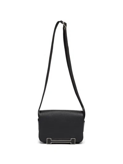 Pre-owned Hermes 2022 Geta Chevre Mysore Shoulder Bag In Black