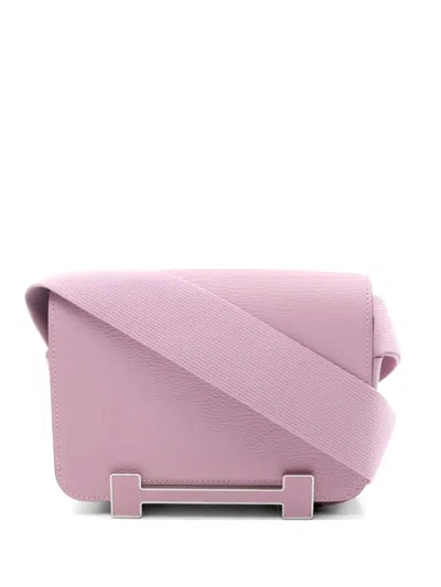 Pre-owned Hermes 2022 Geta Mauve Silvestre Shoulder Bag In Pink