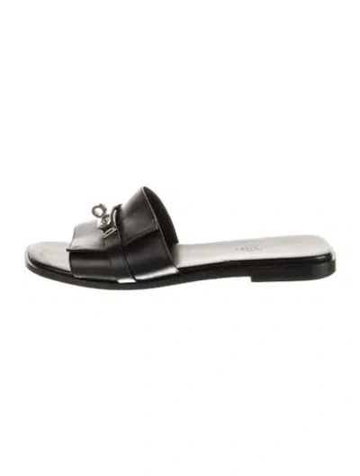 Pre-owned Hermes 2022 Giulia Slides In Black