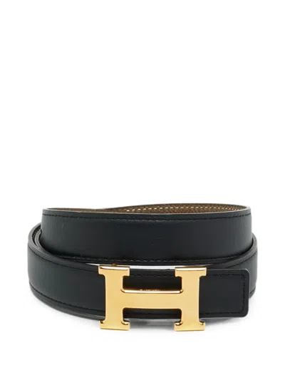 Pre-owned Hermes 2022 H Buckle Reversible Belt In Neutral