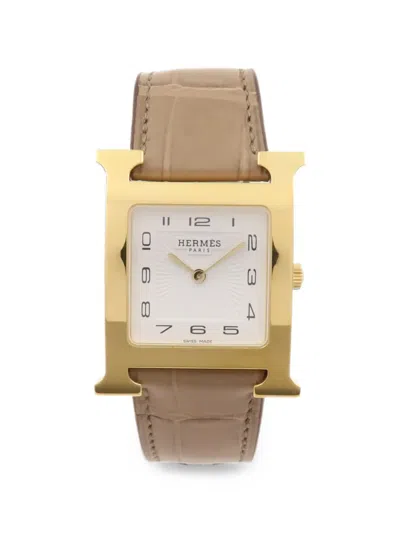 Pre-owned Hermes 2022 H Watch 35mm Watch In White