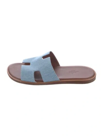 Pre-owned Hermes 2022 Izmir Sandals In Blue