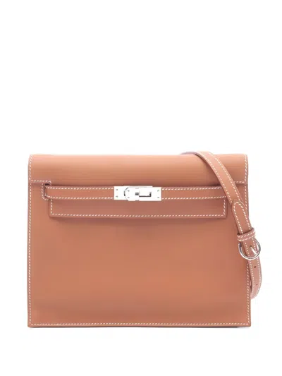 Pre-owned Hermes 2022 Kelly Dance Ii Leather Shoulder Bag In Neutral