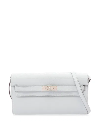Pre-owned Hermes 2022 Kelly To Go Turn-lock Clutch Bag In ブルー