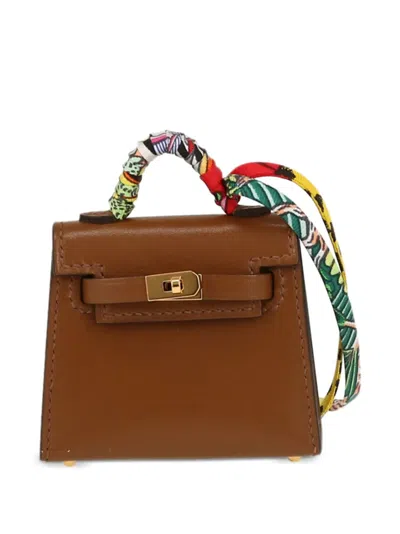 Pre-owned Hermes 2022 Kelly Twilly Two-way Handbag In Brown