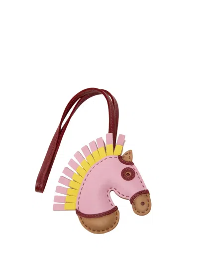 Pre-owned Hermes 2022 Milo Geegee Camail Bag Charm Key Chain In Red