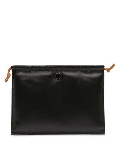 Pre-owned Hermes 2022 Milo Lambskin Pilo Pouch In Black