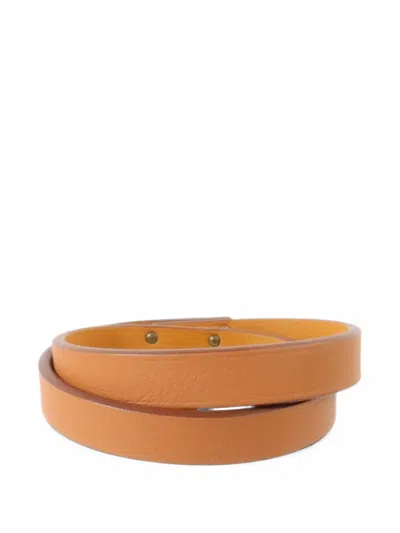 Pre-owned Hermes 2022 Mini Kelly Double Tour Bracelet In Gold